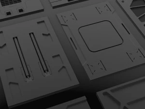 set kitbash panel fiksi ilmiah Model 3D