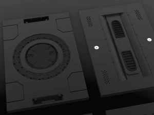 set kitbash panel fiksi ilmiah Model 3D