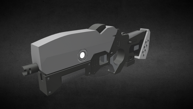 low poly sci-fi rifle 3D Model .c4d .max .obj .3ds .fbx .stl .blend 