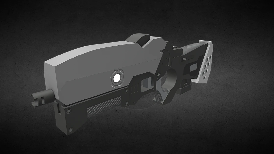 low poly sci-fi rifle 3D Model .c4d .max .obj .3ds .fbx .stl .blend 