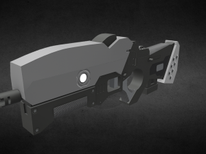 low poly sci-fi rifle 3D Model