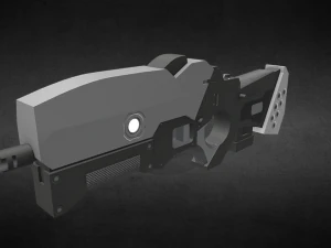 fucile fantascientifico low poly Modello 3D