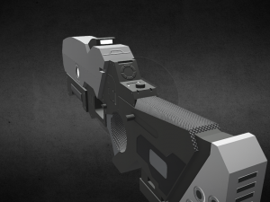 low poly sci-fi rifle 3D Model