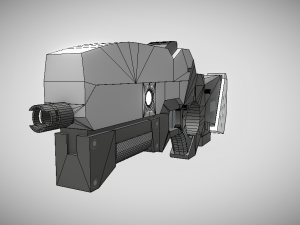 low poly sci-fi rifle 3D Model