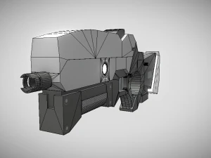 low poly sci-fi rifle 3D Model
