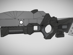low poly sci-fi rifle 3D Model
