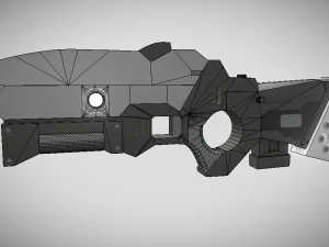 low poly sci-fi rifle 3D Model