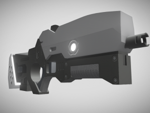 low poly sci-fi rifle 3D Model