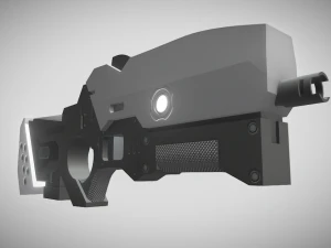 low poly sci-fi rifle 3D Model