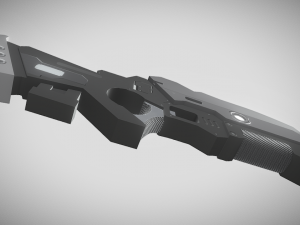 low poly sci-fi rifle 3D Model