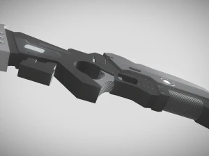 low poly sci-fi rifle 3D Model