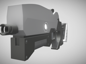 low poly sci-fi rifle 3D Model