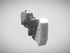 low poly sci-fi rifle 3D Model