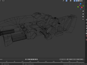 low poly sci-fi rifle 3D Model