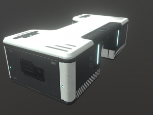 sci-fi office furniture kit low-poly 3D मॉडल