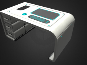sci-fi office furniture kit low-poly 3D मॉडल
