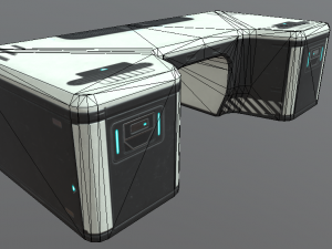 sci-fi office furniture kit low-poly 3D मॉडल