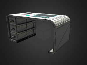 sci-fi office furniture kit low-poly 3D मॉडल