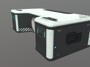 sci-fi office furniture kit low-poly 3D मॉडल