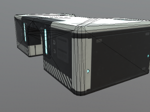 sci-fi office furniture kit low-poly 3D मॉडल