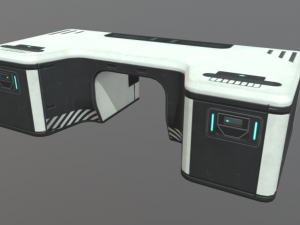 sci-fi office furniture kit low-poly 3D मॉडल