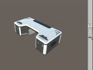 sci-fi office furniture kit low-poly 3D मॉडल