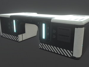 sci-fi office furniture kit low-poly 3D मॉडल