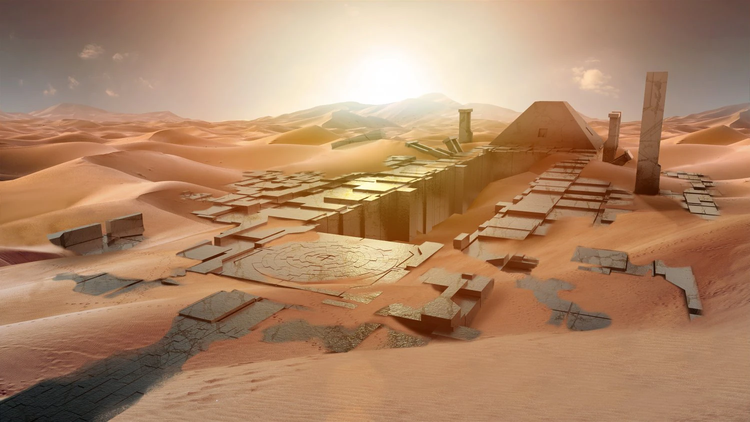 ancient sci-fi city kitbash set 3D Model .c4d .max .obj .3ds .fbx .stl .blend 