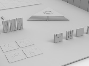ancient sci-fi city kitbash set 3D 모델