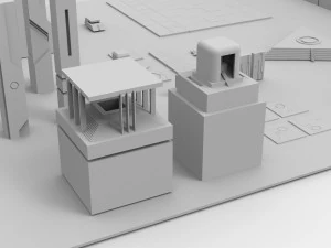 ancient sci-fi city kitbash set 3D Model
