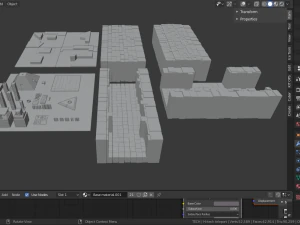 ancient sci-fi city kitbash set 3D Model