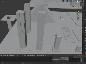 ancient sci-fi city kitbash set 3D 모델