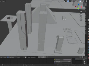 ancient sci-fi city kitbash set 3D Model