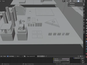 ancient sci-fi city kitbash set 3D Model