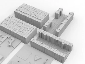 ancient sci-fi city kitbash set 3D Model