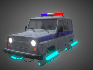 cyberpunk russian police car uaz 3D 모델