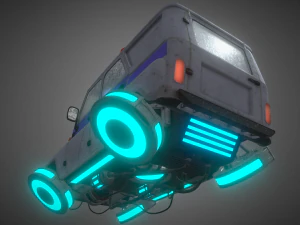cyberpunk russian police car uaz 3D Model
