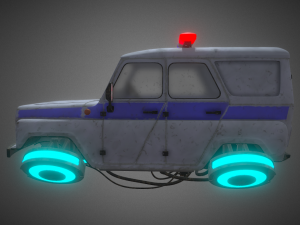 cyberpunk russian police car uaz 3D 모델