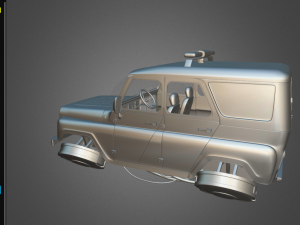 cyberpunk russian police car uaz 3D 모델