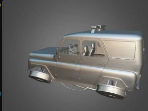 cyberpunk russian police car uaz 3D Model