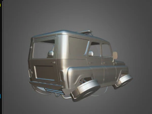 cyberpunk russian police car uaz 3D Model