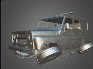 cyberpunk russian police car uaz 3D 모델