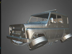 cyberpunk russian police car uaz 3D Model
