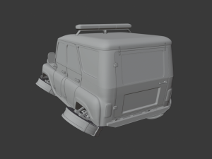 cyberpunk russian police car uaz 3D 모델