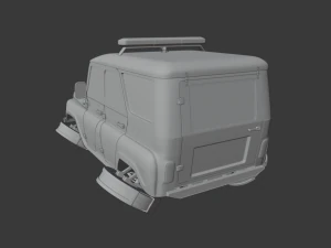 cyberpunk russian police car uaz 3D Model