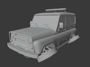 cyberpunk russian police car uaz 3D 모델