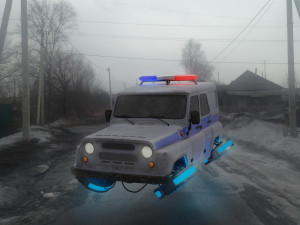 cyberpunk russian police car uaz 3D 모델