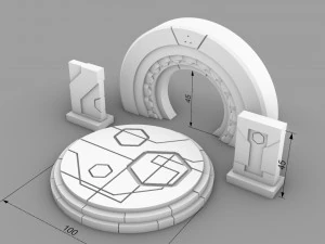 antico set di edifici fantascientifici alieni modello di stampa 3d Modello di stampa 3D