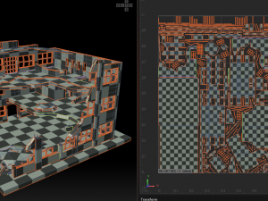 destroyed building low-poly 3D Model
