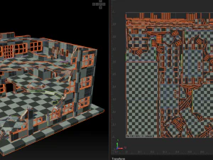 destroyed building low-poly 3D Model